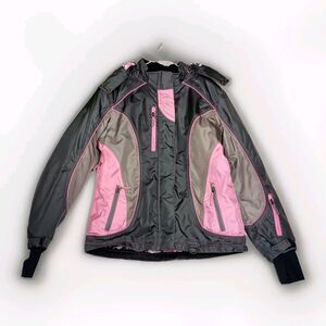 Women's Premium Ski Jacket in Pink and Gray
